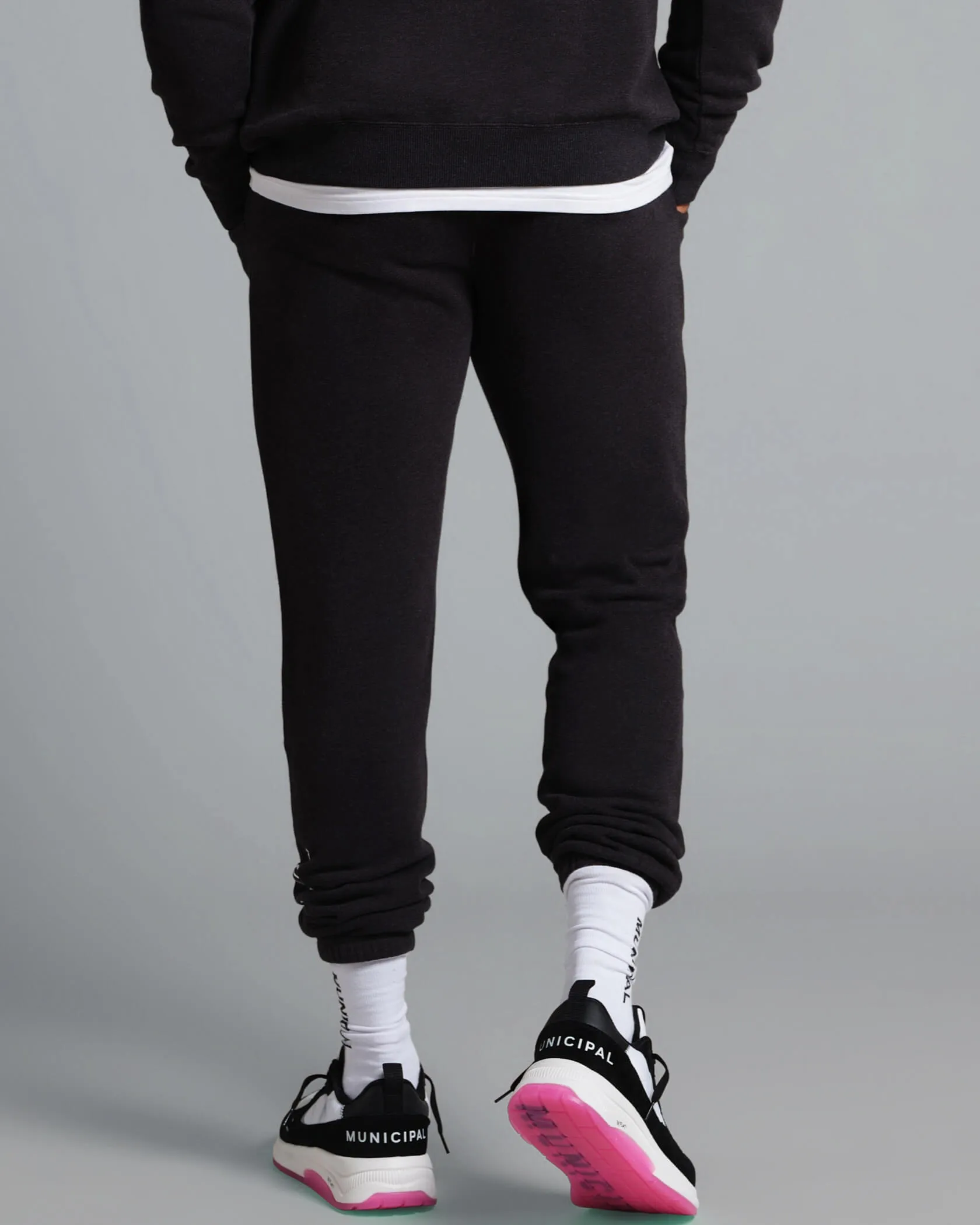 Municipal Gameday Sweatpants - BLACK HEATHER/WHITE sold by Sun Diego Boardshops product image thumbnail 3