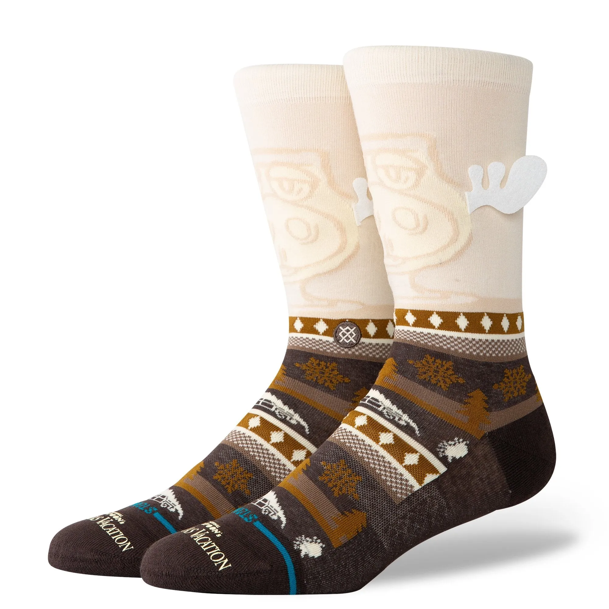 Stance Christmas Vacation X Stance Crew Socks - DARK BROWN sold by Sun Diego Boardshops