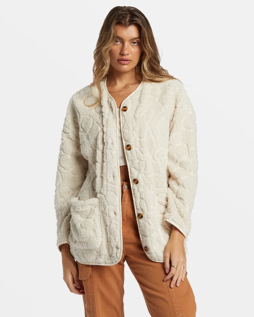 Billabong Fireside Cozy Buttoned Fleece Jacket - WHITE CAP sold by Sun Diego Boardshops product image thumbnail 2
