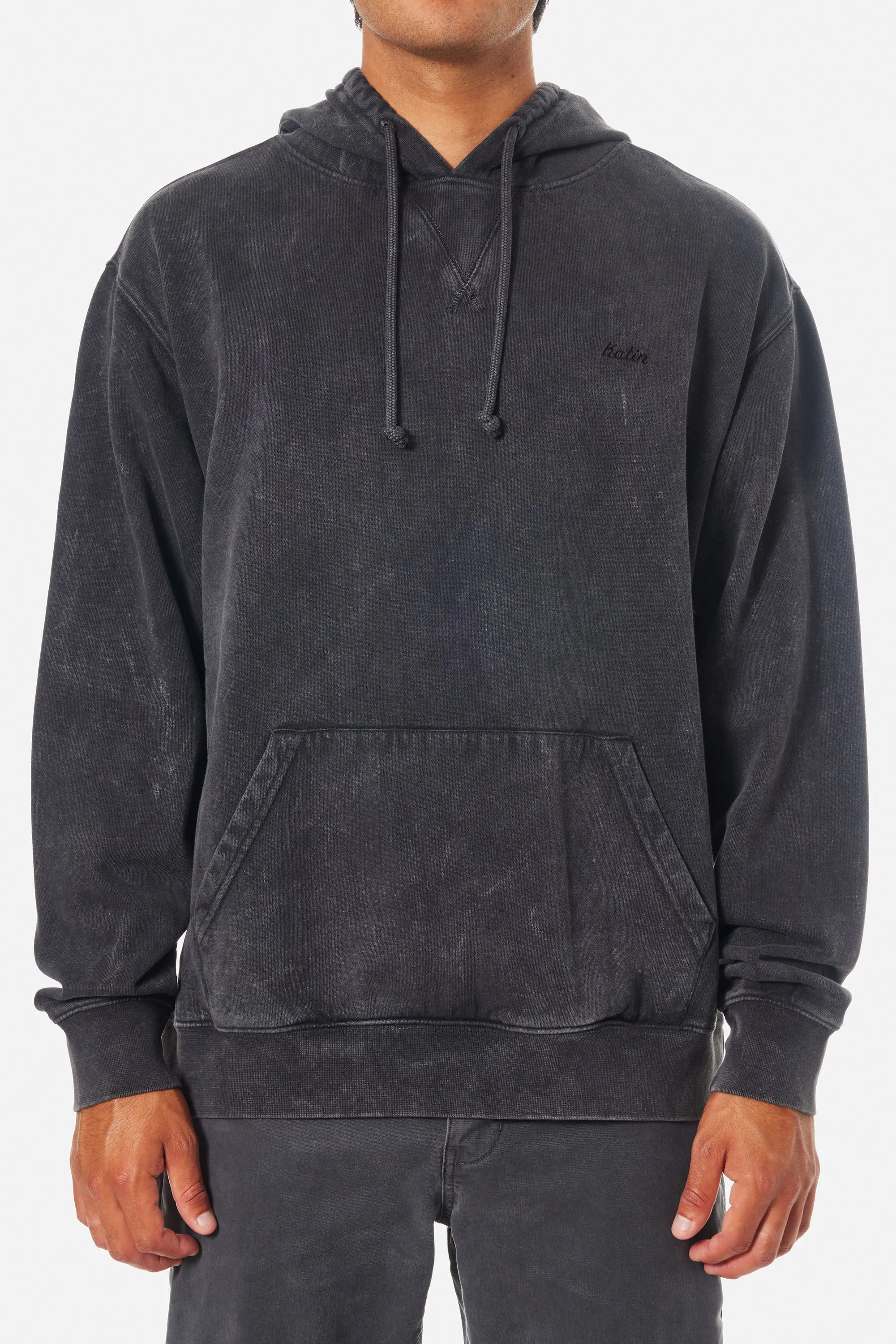 KATIN EMBROIDERED HOODIE - BLACK SAND WASH sold by Sun Diego Boardshops
