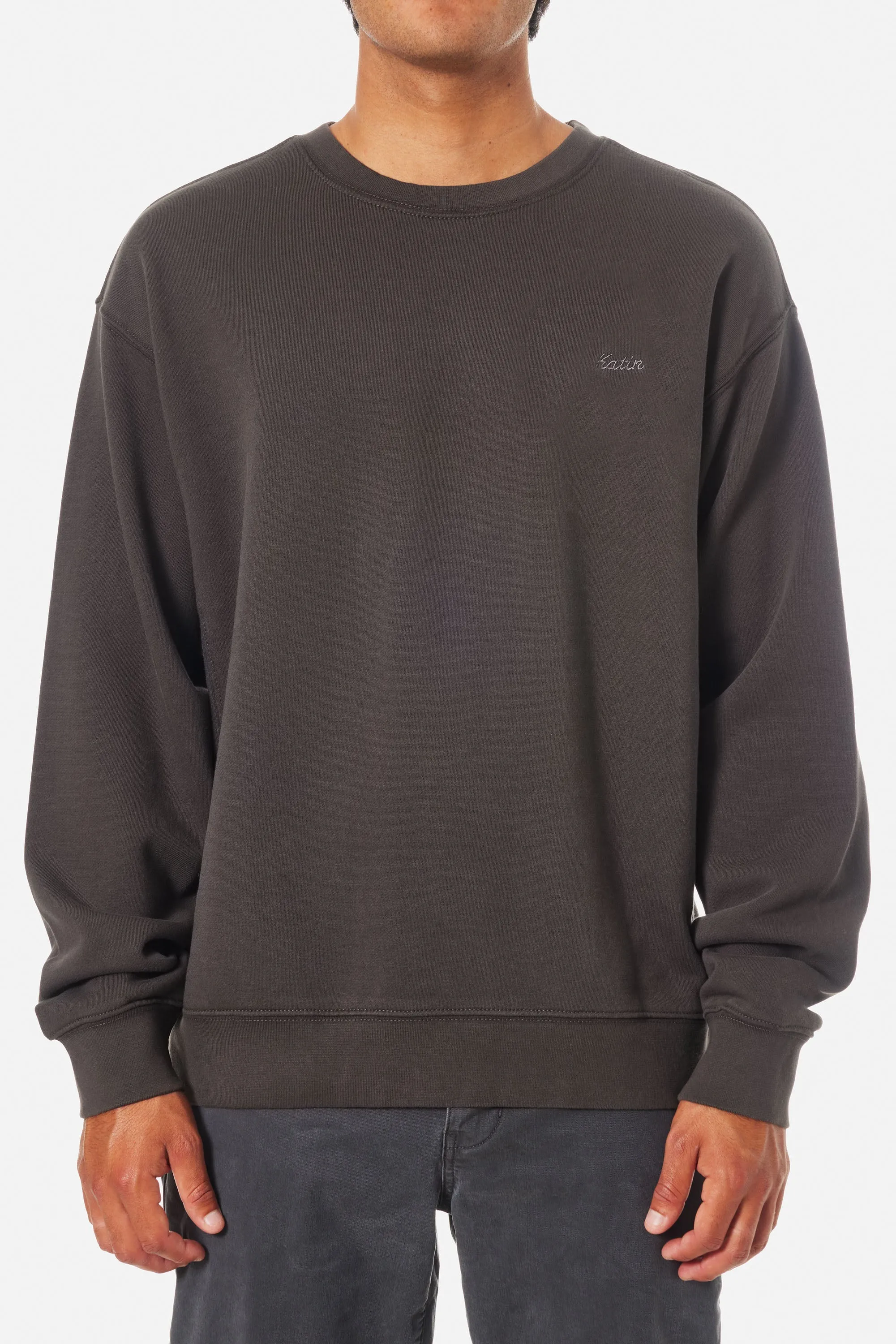 KATIN EMBROIDERED CREWNECK - BLACK WASH sold by Sun Diego Boardshops