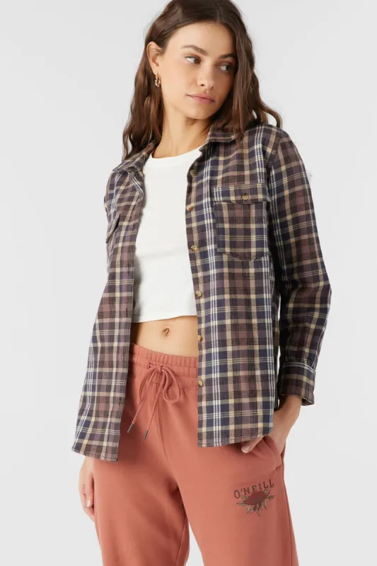 O'Neill NASH FLANNEL LONG SLEEVE TOP - BLACK sold by Sun Diego Boardshops