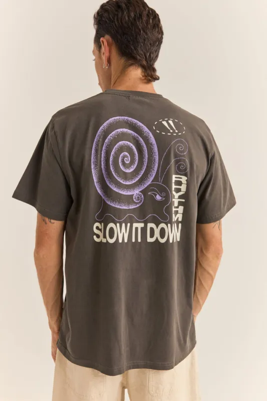 Rhythm Snail Vintage Ss T-Shirt - VINTAGE BLACK made by Rhythm.
