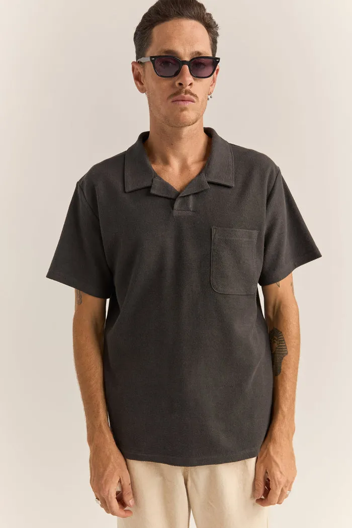 Rhythm Vintage Terry Polo - VINTAGE BLACK sold by Sun Diego Boardshops