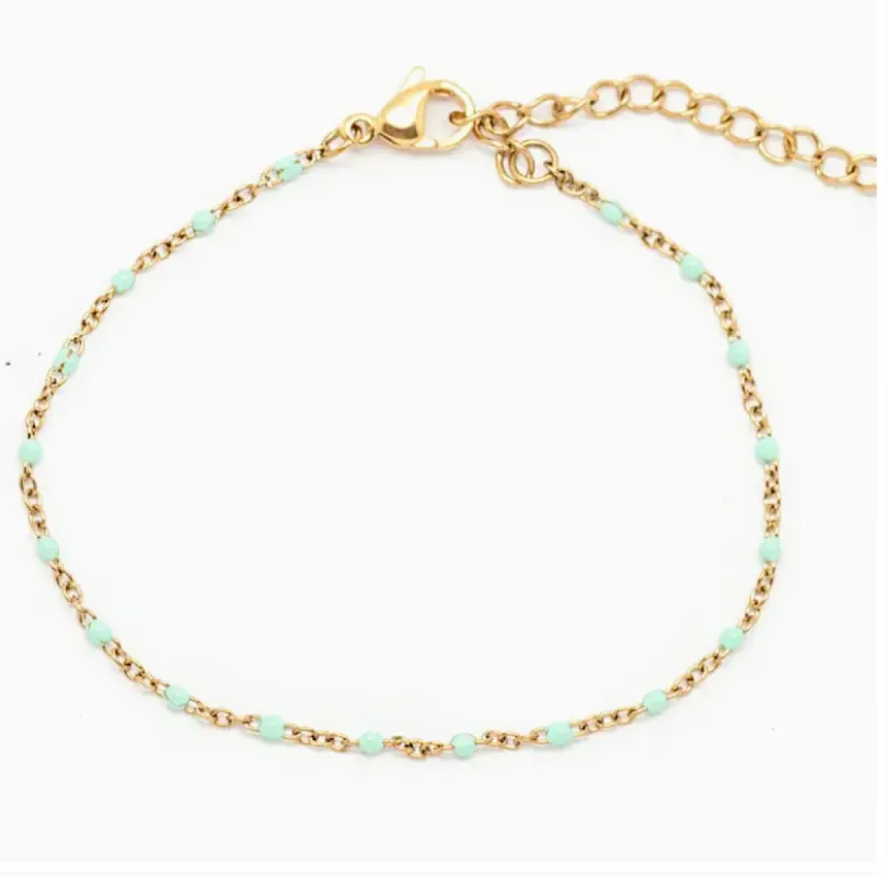 Salty Cali Sweet Dots Anklet - AQUA sold by Sun Diego Boardshops