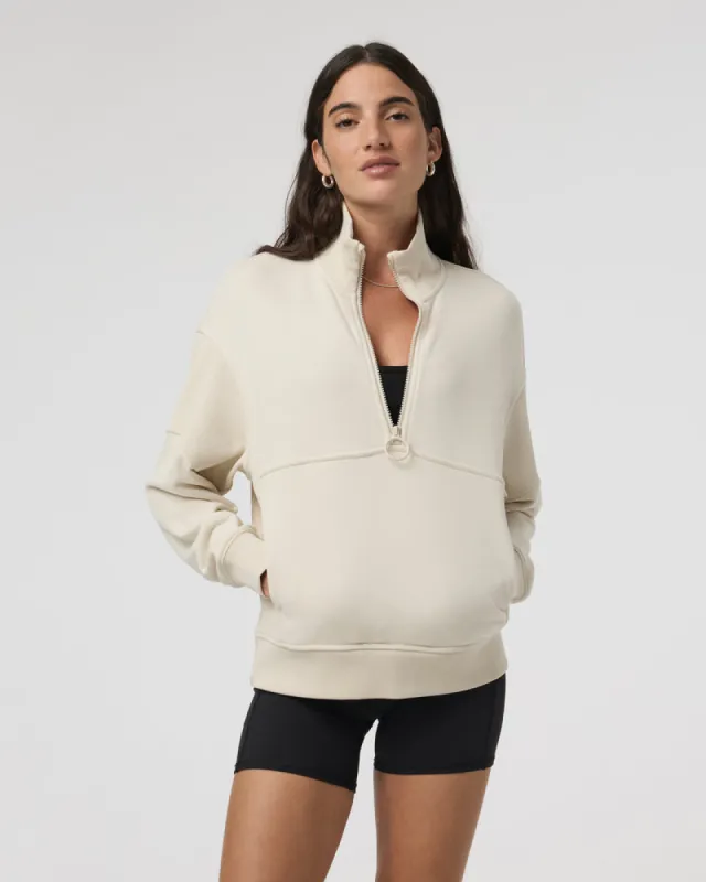 Vuori Sedona Rib Half Zip - BONE made by Vuori