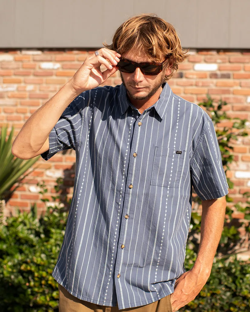 Billabong Sundays Jacquard Short Sleeve Shirt - SMOKE BLUE sold by Sun Diego Boardshops