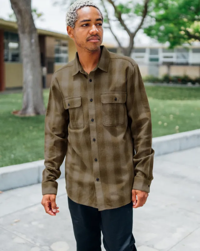 Volcom Shadowstone Flannel Long Sleeve Shirt - DARK EARTH sold by Sun Diego Boardshops