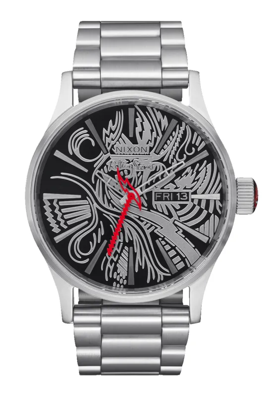 Nixon Rolling Stones Sentry Stainless Steel - Silver / Black sold by Sun Diego Boardshops