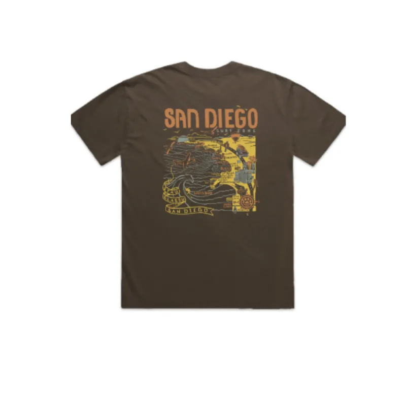 SunDiego SD-MAP BOX TEE - VINTAGE CHOCOLATE made by Sun Diego Boardshops