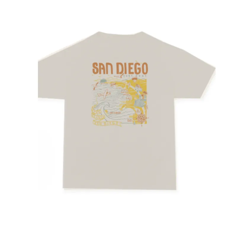SunDiego SD MAP BOX TEE - STRING TAN made by Sun Diego Boardshops