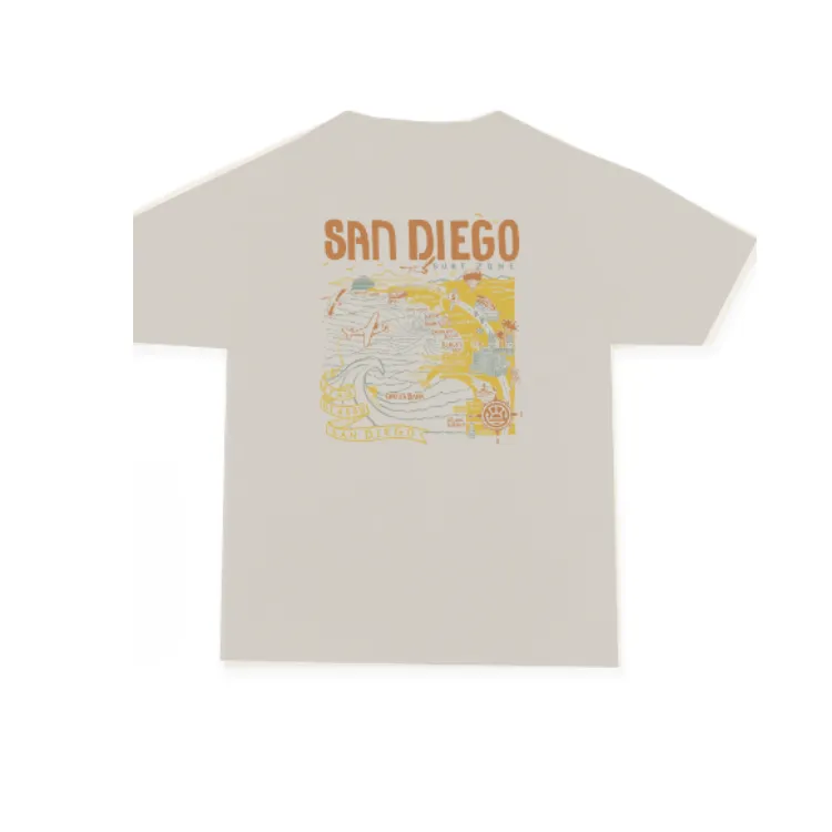 SunDiego SD MAP BOX TEE - STRING TAN sold by Sun Diego Boardshops