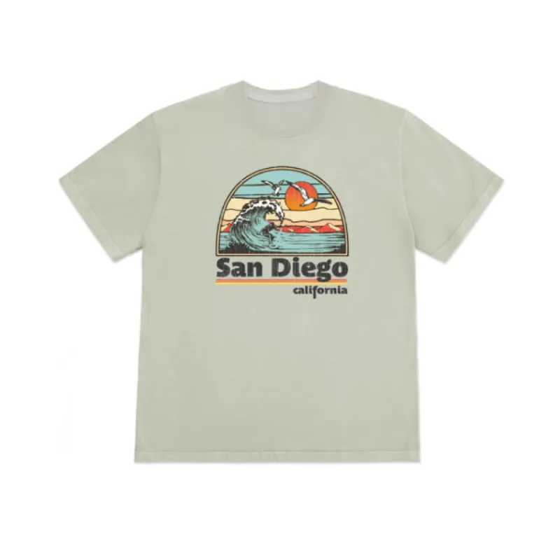 SunDiego HOT SESSION BOX TEE - SAGE made by Sun Diego Boardshops