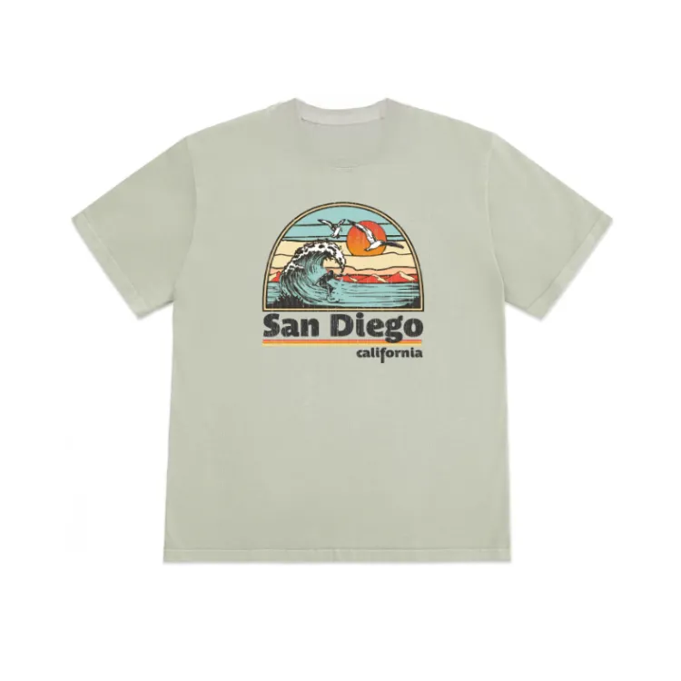 SunDiego HOT SESSION BOX TEE - SAGE sold by Sun Diego Boardshops