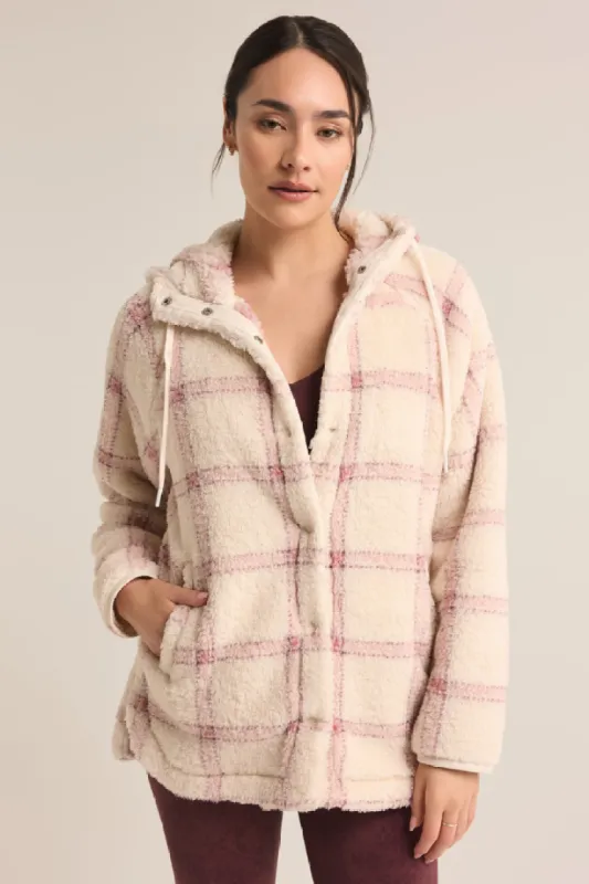 Z-Supply Cross Country Plaid Sherpa Jacket - WINTER WHITE sold by Sun Diego Boardshops