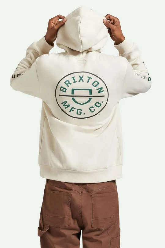 Brixton Crest Hoodie - BEIGE/BLACK/PINE NEEDLE sold by Sun Diego Boardshops