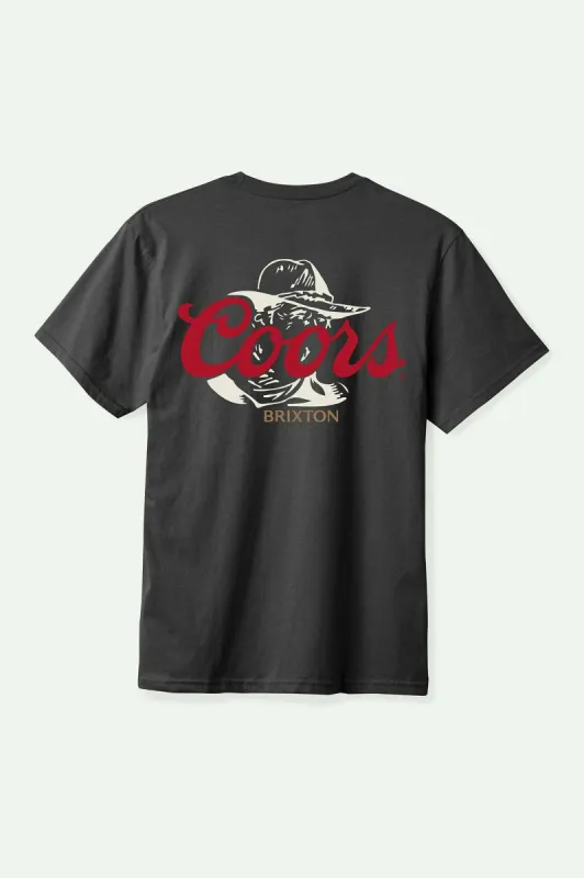 Brixton Coors Wayne S/S Standard T-Shirt - BLACK sold by Sun Diego Boardshops