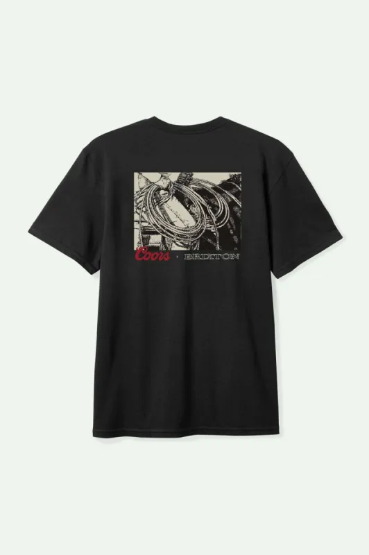 Brixton Coors Range S/S Standard T-Shirt - BLACK sold by Sun Diego Boardshops