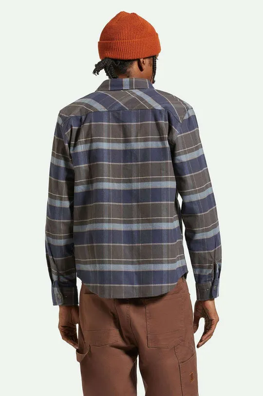 Brixton Builders Bowery Stretch Water Resistant L/S Flannel - WASHED NAVY/BLACK/CORONET BLUE sold by Sun Diego Boardshops product image thumbnail 2