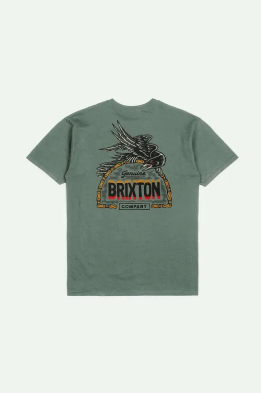 Brixton Raven S/S Tailored T-Shirt - LAUREL WREATH sold by Sun Diego Boardshops