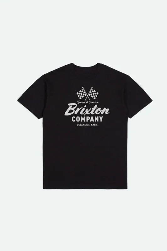 Brixton Wayburn S/S Standard T-Shirt - BLACK sold by Sun Diego Boardshops