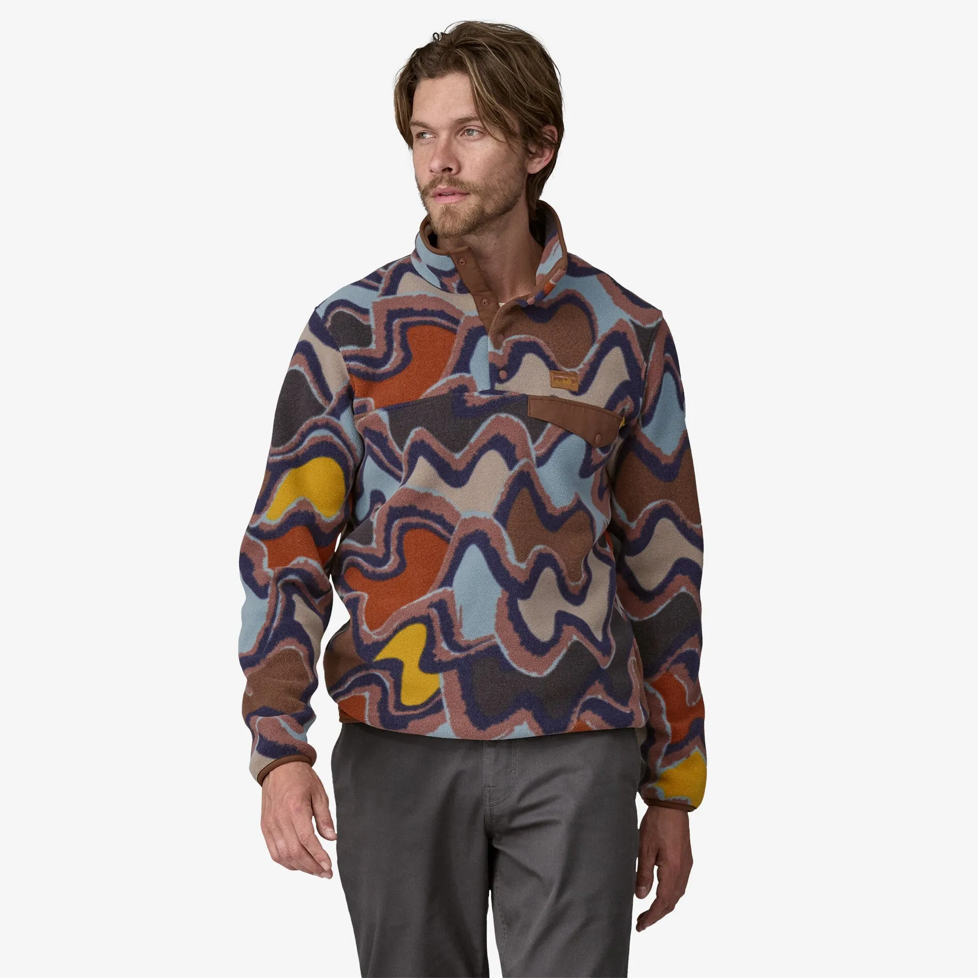 Patagonia Men's Lightweight Synchilla Snap-T Fleece Pullover - CURRENTS DULSE MAUVE sold by Sun Diego Boardshops