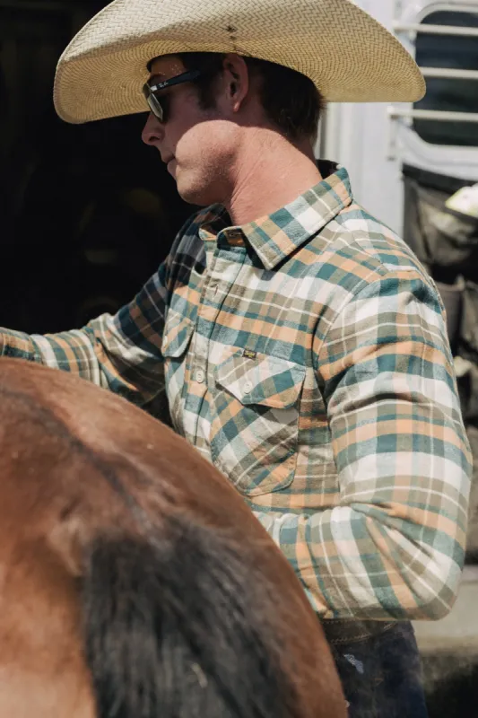 SEAGER Calico Flannel - OLIVE HARVEST sold by Sun Diego Boardshops