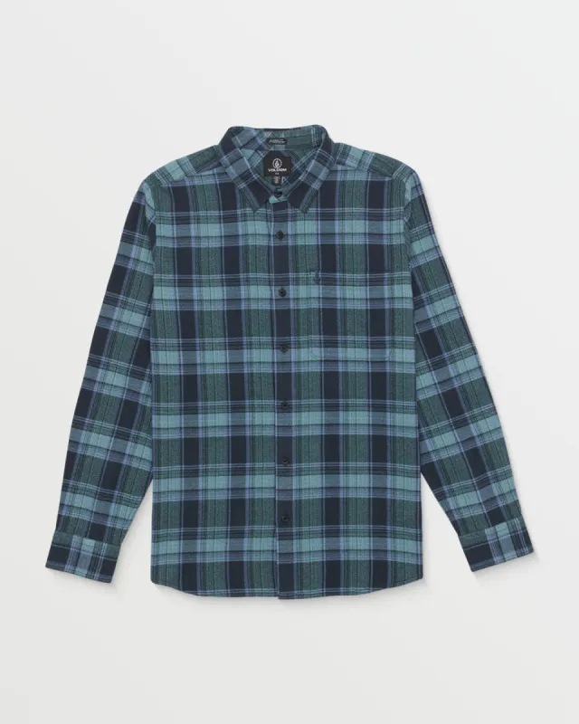 Volcom Baystone Long Sleeve Flannel Shirt - NAVY sold by Sun Diego Boardshops