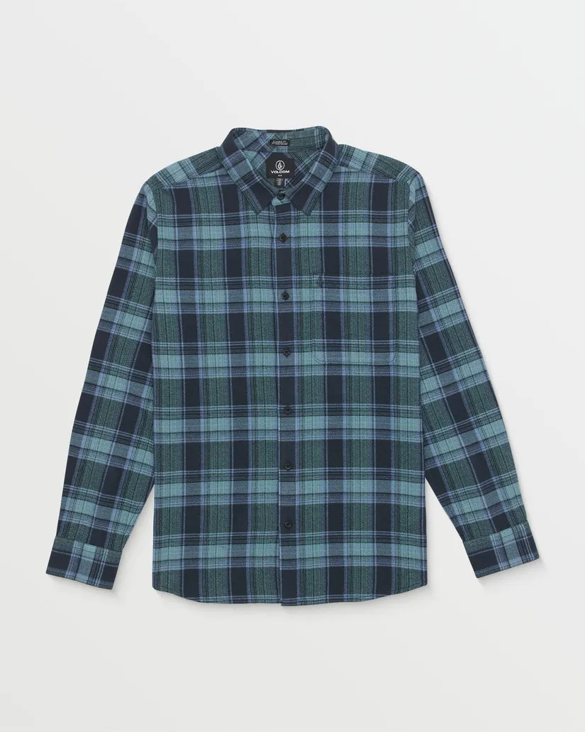 Volcom Baystone Long Sleeve Flannel Shirt - NAVY sold by Sun Diego Boardshops