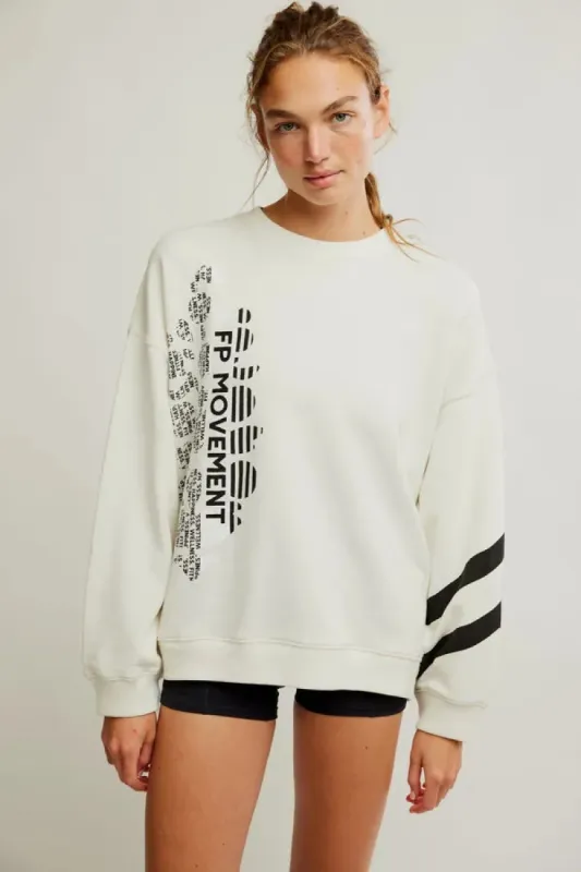 Free People All Star Buti Logo Pullover - IVORY/BLACK COMBO sold by Sun Diego Boardshops