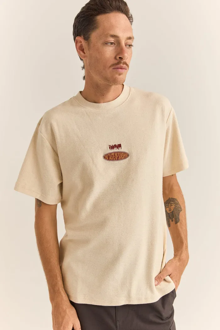 Rhythm Embroidered Vintage Terry Ss T-Shirt - NATURAL sold by Sun Diego Boardshops