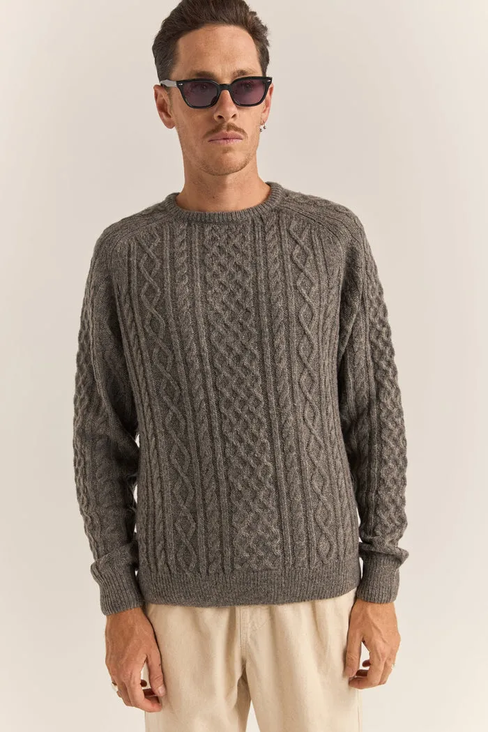 Rhythm Mohair Fishermans Knit - WASHED BLACK sold by Sun Diego Boardshops