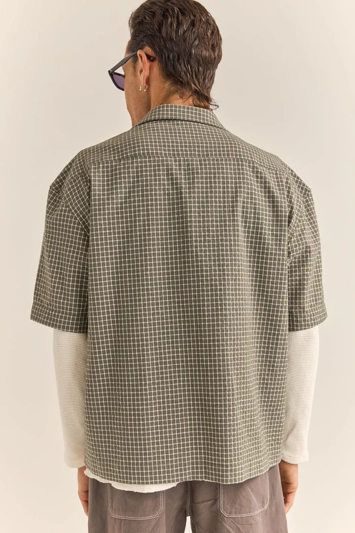 Rhythm Relaxed Check Ss Shirt - OLIVE sold by Sun Diego Boardshops product image thumbnail 2