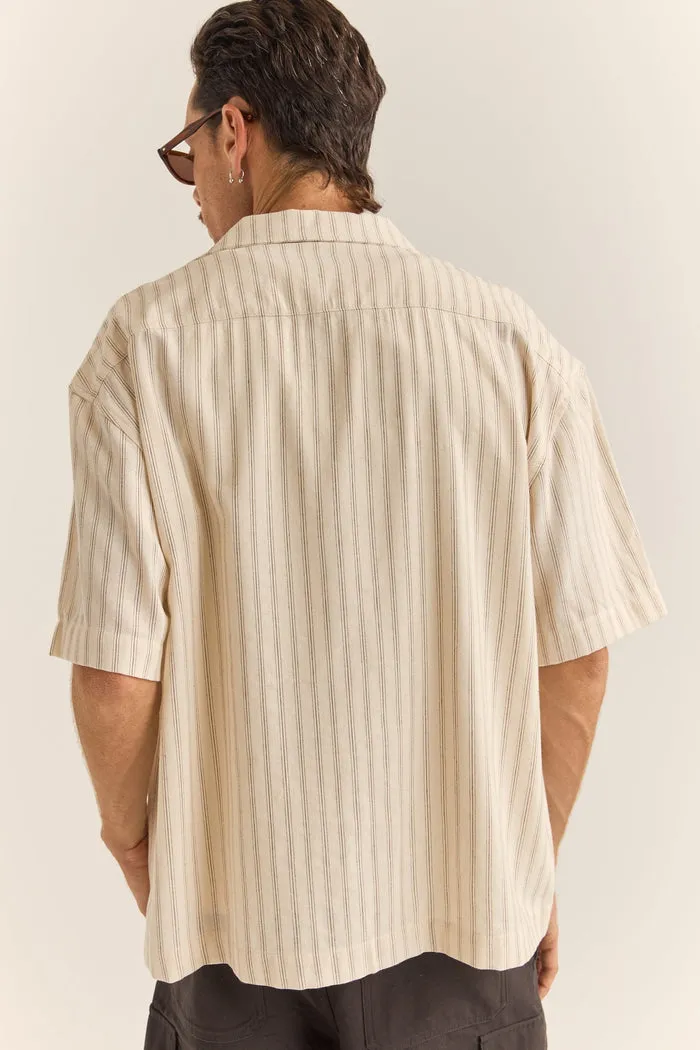 Rhythm Relaxed Stripe Ss Shirt - NATURAL sold by Sun Diego Boardshops product image thumbnail 2