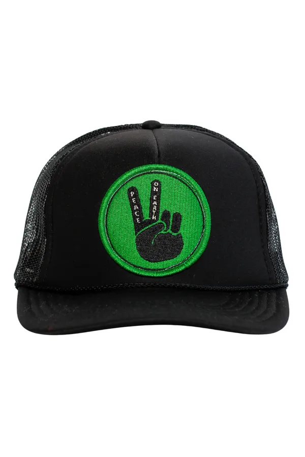 That Friday Feeling Peace On Earth Trucker Hat - BLACK sold by Sun Diego Boardshops