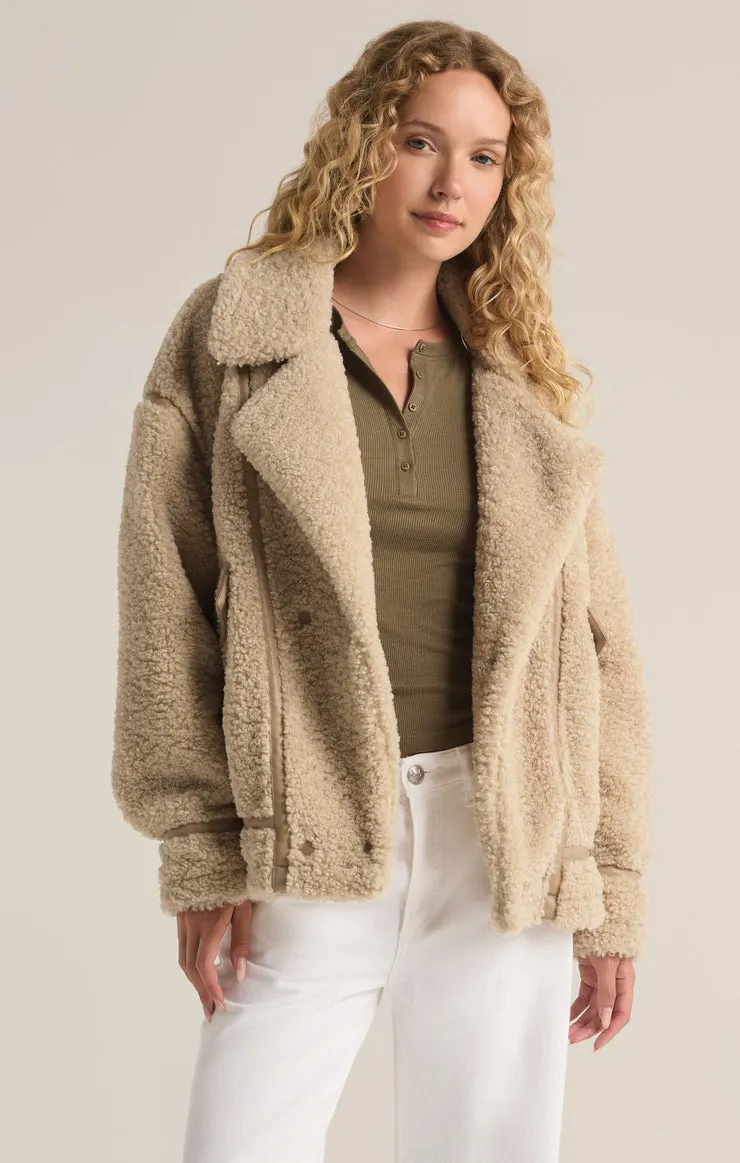 Z-Supply Ari Sherpa Jacket - FOSSIL sold by Sun Diego Boardshops product image thumbnail 2