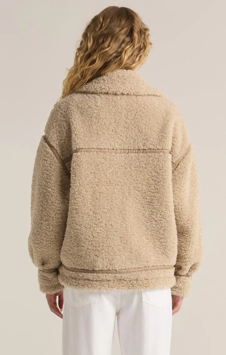 Z-Supply Ari Sherpa Jacket - FOSSIL sold by Sun Diego Boardshops product image thumbnail 3