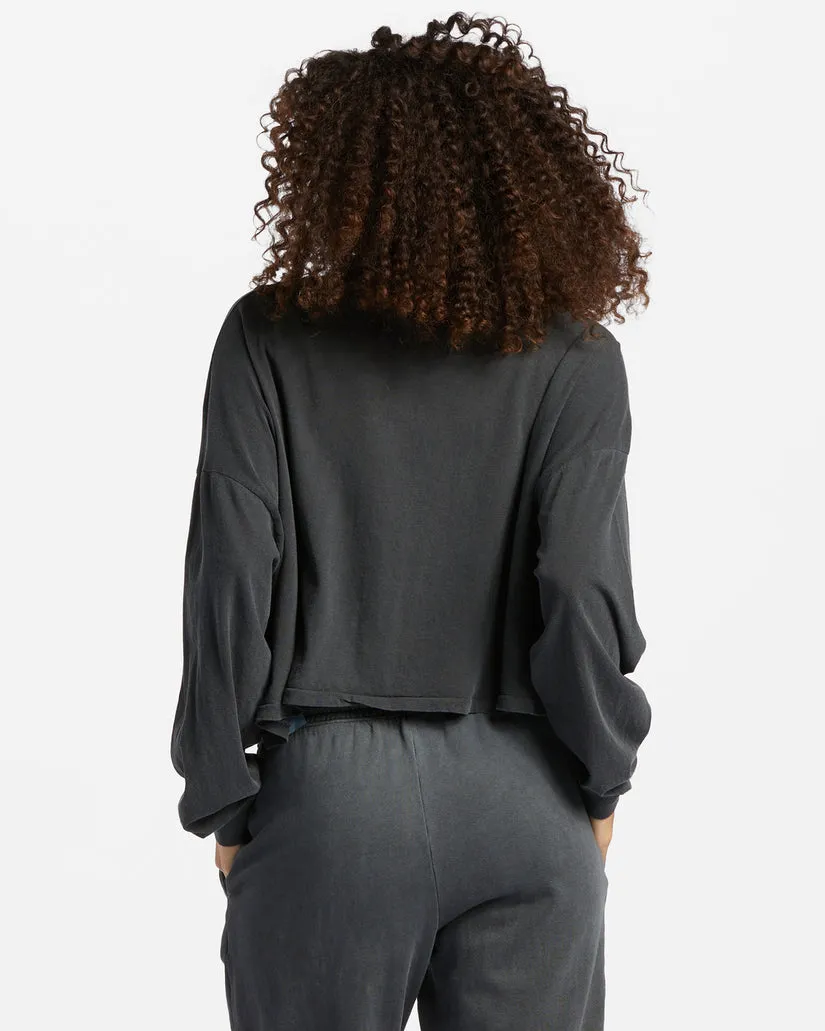 Billabong Beach Boyfriend Long Sleeve Crop Top - BLACK PEBBLE sold by Sun Diego Boardshops product image thumbnail 2