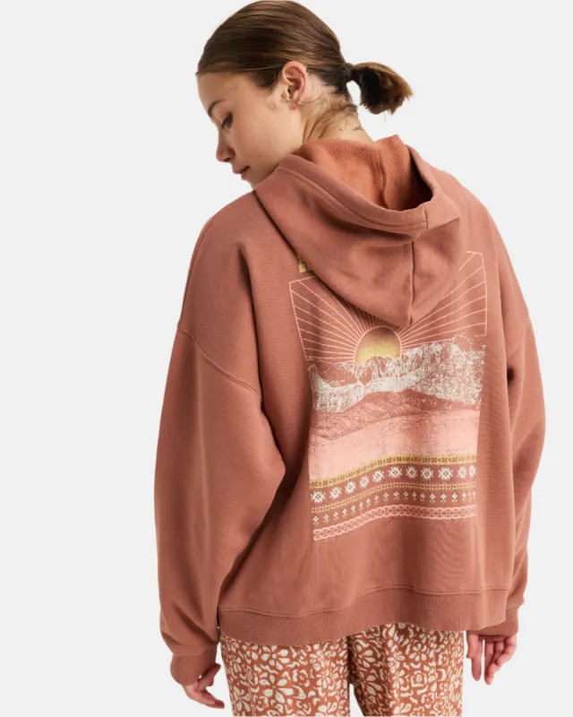 Roxy Lineup Oversized Zip Hoodie - RUSSET sold by Sun Diego Boardshops