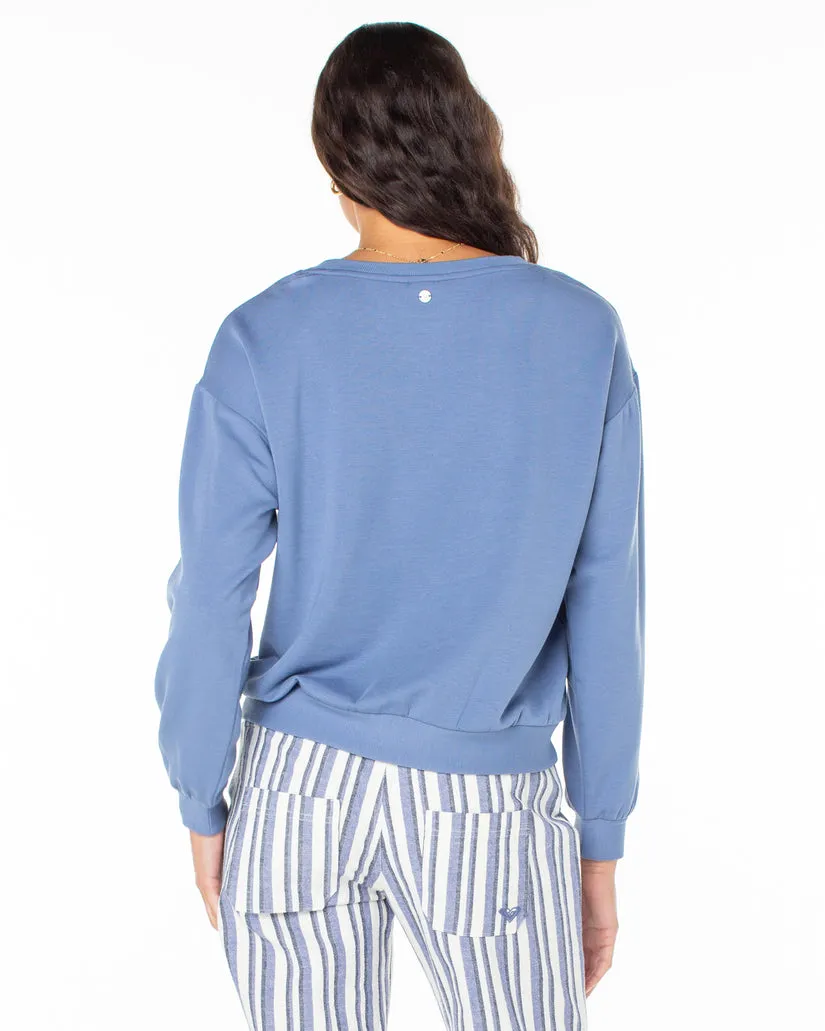 Roxy Surfing By Moonlight Pullover Sweatshirt - INFINITY BLUE sold by Sun Diego Boardshops product image thumbnail 2