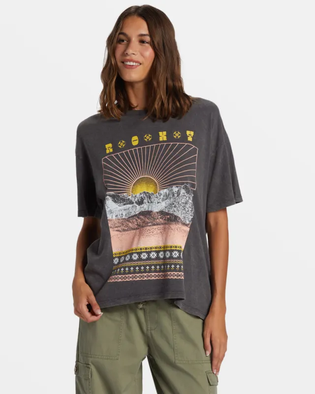 Roxy Paradise Peaks Short Sleeve Oversized T-Shirt - PHANTOM sold by Sun Diego Boardshops