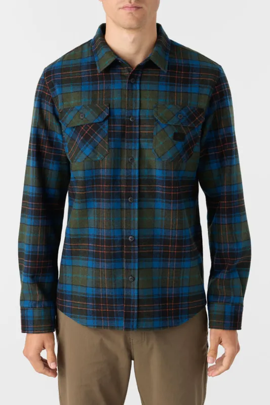 O'Neill DUNE FLANNEL STANDARD FIT LONG SLEEVE SHIRT - DARK OLIVE sold by Sun Diego Boardshops