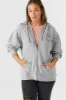 O'Neill BYRON HOODED OVERSIZED ZIP FLEECE JACKET - HEATHER GREY sold by Sun Diego Boardshops