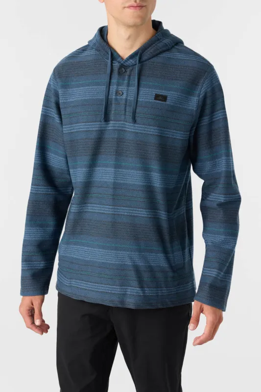O'Neill BAVARO STRIPE PONCHO PULLOVER FLEECE - MIDNIGHT NAVY sold by Sun Diego Boardshops