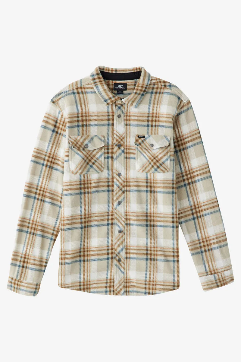 O'Neill GLACIER PLAID SUPERFLEECE STANDARD FIT SHIRT - LIGHT KHAKI 2 sold by Sun Diego Boardshops product image thumbnail 2