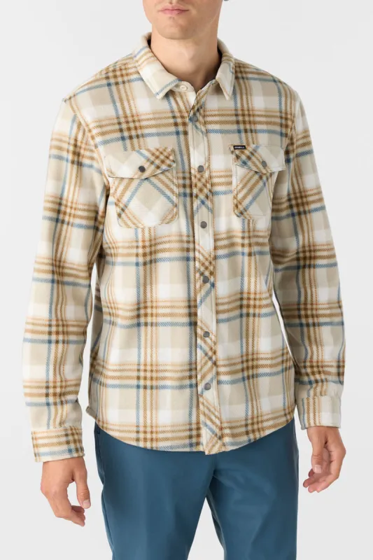 O'Neill GLACIER PLAID SUPERFLEECE STANDARD FIT SHIRT - LIGHT KHAKI 2 sold by Sun Diego Boardshops