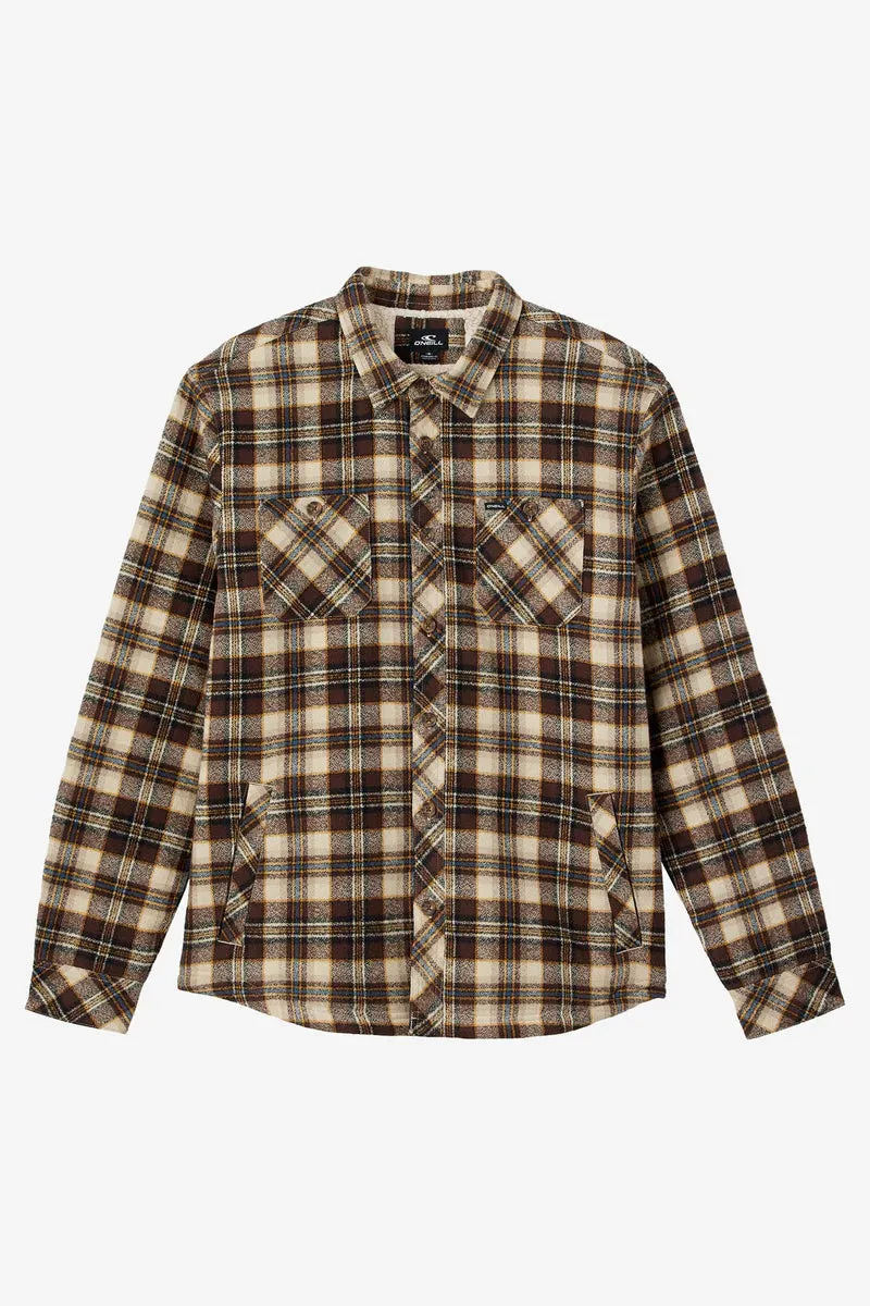 O'Neill REDMOND FLANNEL HIGH PILE LINED JACKET - LIGHT KHAKI 2 sold by Sun Diego Boardshops product image thumbnail 2