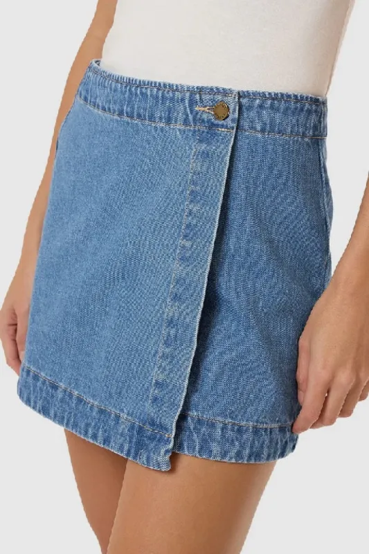 Thrills Marley Wrap Skirt - LONG AGO BLUE sold by Sun Diego Boardshops