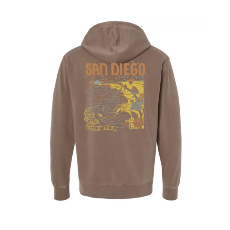 Sun Diego SD MAP 3 COLOR PULLOVER HOODIE - CLAY sold by Sun Diego Boardshops product image thumbnail 2