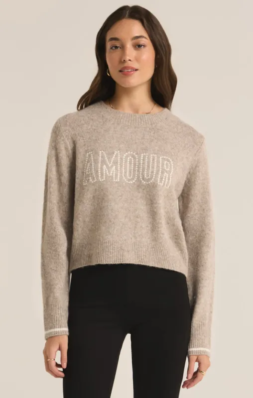 Z-Supply Amour Milan Sweater - HEATHER TAUPE sold by Sun Diego Boardshops